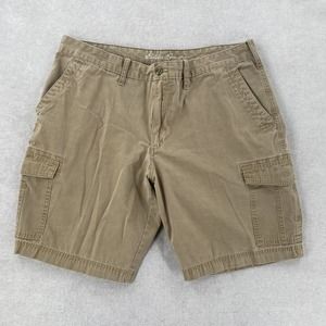 Eddie Bauer Twill Tan Beige Chino Cargo Utility Casual‎ Hiking Shorts Mens 40